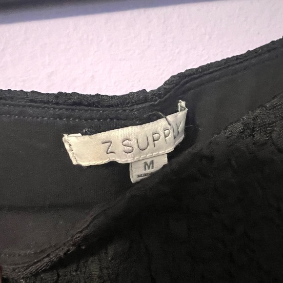 Z Supply Black Textured Wide-Leg Trousers - Picture 2 of 4